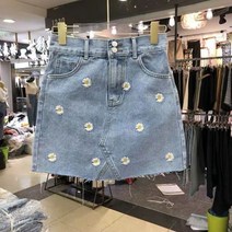 청치마 코디 머메이드 롱청치마 캉캉 데님 스팽클 흑청 미니 미디 꽃 자수 여성 데님