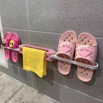 TOSELLN국내배송 1+1 슬리퍼 거치대 욕실화 실내화 주방 수건 정리 다용도 걸이, 핑크