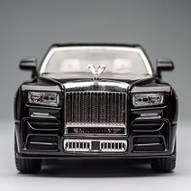 1:24 롤스로이스 팬텀 다이캐스트 MANSORY 커스텀 에디션 모형 수집 전시, 롤스로이스 던 파란색 및 은색 개방형 컨버터블