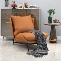 Lazy Sofa Lounge Chair 안락 의자 이탈리아 거실 싱글 소파 가죽 Relax Balcony Reading Fauteuil Furniture WSW35XP, [02] Brown light green
