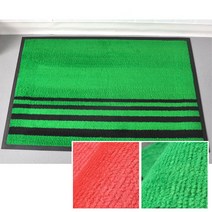 공장 공사현장 스트라이프 현관매트 50x80 아파트용 식당매트 먼지흡착 미끄럼방지, 1개, 무지 레드
