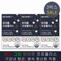 레드 브라운 그린 프로폴리스아연 약4주분 호주산 식물성 입안헐었을때 면역력 높이는 영양제, [10%할인] 3박스
