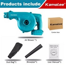 송풍기 대포 블로워 무선 낙엽 청소기 배풍기 브로워 엔진 소형 공업용 환풍기 Kamolee21000rpm 2200W 브러시리스 청소 및 눈 가정용 자동차 마키타의 배터리와 호환 가, No Battery+AU