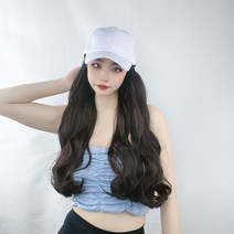 모자가발 항암가발 일체형 롱 웨이브 야구모자 볼륨업, 옵션04