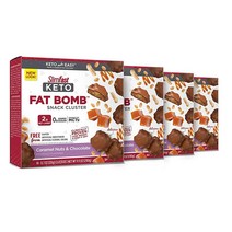 SlimFast 케토 팻밤 스낵 클러스터 캐러멜 너트 및 초콜릿 체중 감량을 위한 스낵 0g 추가 설탕이 함유된 저탄수화물 14개입 박스 (4팩), Peanut Butter Cup