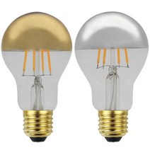2pcs A60 무영등 골드 실버 LED 램프 개성 장식 전구 온광 백광 220V 전구, 4, 220-240V 골드 2700K