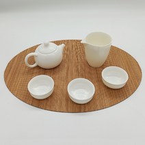 대나무 타원 다기 받침 매트 대 인테리어 소품 받침
