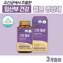 식약처인증 유산균 배양 철분 영양제 90캡슐 체내 산소 운반 혈액 에너지 생성 Iron 비헴철 미강유 유기농 과일 채소 분말 여성 임산부 임신 준비 초기 아내 출산 산후 산모 선물, 1통, 90캡슐(3개월분)