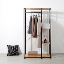 이안비즈 루미안 우드 인테리어 선반행거, 01_블랙