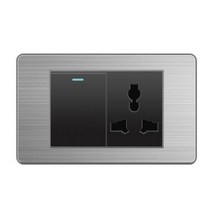 PSSRISE 118 브라질 EU 미국 벽 스위치 전원 소켓 5V 2.1A USB 유형-c 충전기 스테인레스 스틸 패널 조명 스위치 TV 콘센트, 7 1Gang-UN