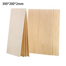 목재구입 나무합판 나무재단5개/대 2mm 4 발사 나무 시트 플레이트 210x27x2mm 가정 선박 공예 모델 장식 D, 01 300x200x2mm-5ps