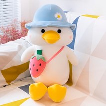 오리 캐릭터 봉제인형 귀여운 캐릭터 짜리몽땅, 블루 모자, 60센티