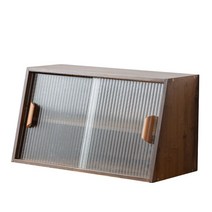 카페 우드 쇼케이스 원목 수납장 빈티지 쿠키 미닫이, 호두색무지개유리사물함