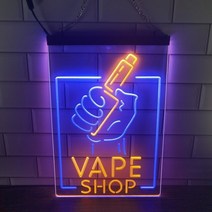 네온사인 무드등 간판 네온조명 led 카페 펍 술집 vape shop holding, 40x60cm, 파란색과 노란색