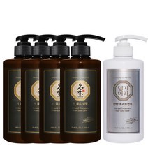 [댕기머리] 기골드 샴푸 500ml4개+한방 트리트먼트 500ml 증정, 기획세트:기골드샴4트1