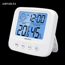 조리용 온도계 습도계amvolta lcd 디지털 온도 습도 측정기 백라이트 홈 실내 전자 습도계 온도계 weather station baby room, 백라이트 없음