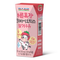 바른목장 프리바이오틱스 딸기우유125ml, 48개입, 125ml