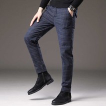 30대 남자 댄디 슬림핏 슬랙스 캐주얼 골프 면바지 오피스룩팬츠 체크패턴 20대수트