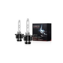 Starmotor D2S 헤드라이트 전구 다이아몬드 화이트 HID 어셈블리 페어 슈퍼 브라이트 자동차 커플 12V 35W 하이 로우 빔 2개 팩, 6000K, D2R 6000K SOD01