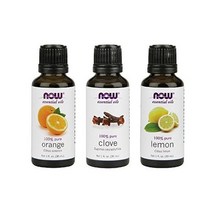 NOW Foods 3팩 다양한 에센셜 오일 블루스 릴리프 블렌드 - 오렌지 정향 레몬 1온스, 3팩_감귤류