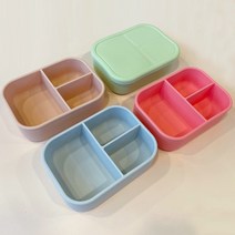 유어베러데이 실리콘 유아도시락통 밀폐력 좋은 어린이소풍도시락통 직장인 도시락통 전자렌지 가능, 파스텔 핑크