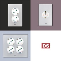DS이엘씨 LINE S 실버 콘센트 모음 스위치 커버 교체 은색 디자인 인테리어, 03_매입 4구 콘센트