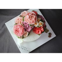 [대전앙금플라워]꽃담케이크 대전앙금플라워떡케이크 - 3호 리스형 (생신떡케이크 생일케이크 환갑케이크 칠순케이크 팔순케이크 결혼기념일케이크 프로포즈케이크), 백설기