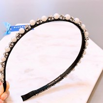자체제작 수공예 진주 꽃 비즈 보석 머리띠 예쁜 헤어밴드 편한 빗머리띠