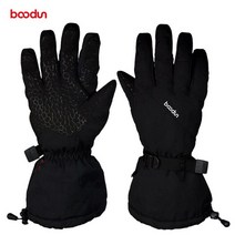 중고스노우보드 Boodun-새로운 겨울 열 확장 커프 스키 장갑 대형 방수 스노우 보드 장갑 사이클링 스키, 01 Black_03 L