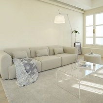 마루이 로티 모듈형 이지클린 아쿠아패브릭 4인 소파, 라이트그레이