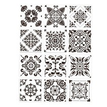 12Pcs 드로잉 템플릿 재사용 가능한 미술 공예 도구 그림 만다라 스텐실 템플릿 가구 타일 창 바닥, 애완 동물, 스타일 B
