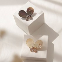 바보사랑 바이데이지 Bb0294 큐빅 자개 나비 브로치.바이데이지