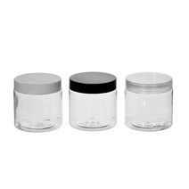 [허브스프레이] PET 크림용기 20g 30g 40g 50g 100g 150g 200g 250g DIY 소분 용기 슬라임통, 200g투명 검정캡