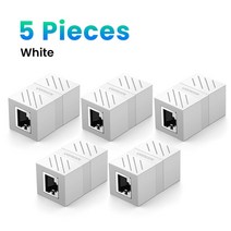 Ugreen RJ45 커넥터 Cat7 6 5e 이더넷 어댑터 8P8C 네트워크 익스텐더 연장 케이블 이더넷 케이블 암-암 566568, CHINA _Adapter | White 5pcs