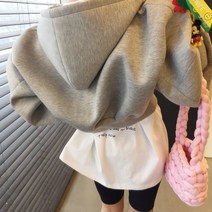 프리 가오리 네오프렌 오버핏 크롭 후드 집업 (2color)