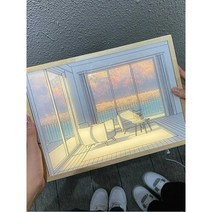 무드등 침실 야간 조명액자, (플러그인모델)대형(가을)3톤조명