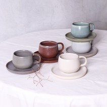 포르투갈 메사 우노 미니멀 커피잔 받침 티컵앤소서, 컵받침 1p, 크림