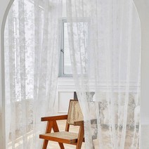 프랑스 레이스 커튼 거실 화이트 꽃 얇은 명주 그물 창 블라인드 침실 주방 쉬어 커튼 커튼 웨딩 아치 장식