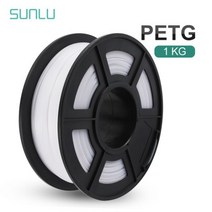 3D프린터필라멘트 레인보우 저온 우드 필라멘트 SUNLU PETG 1.75MM 1KG 친환경 3D FDM 프린터 인쇄용 생분해성 무취 베스트 밝은 색상 기포 없음, PETG-WHITE, 02 PETG-WHITE