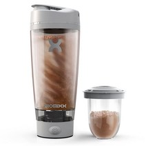 Promixx 프로 셰이커 보틀 | 충전식 부드러운 단백질 쉐이크를 위한 강력함 보충제 보관 포함 BPA 프리 591.5ml(20온스) 컵 (쿨 그레이)