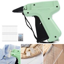 택건 라벨택총 태그텍건 상표텍총 얇은바늘 행택고리핀 Tagging Guns 재사용 가능한 5 및 1000 바브 휴대용, 초록