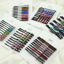 큐빅 헤어핀 머리핀 실핀 2set