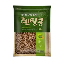 갈색 렌틸콩 2kg 렌즈콩, 단품