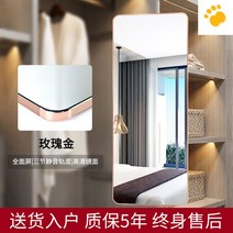 전신거울 가정용 옷장설치 미러 슬라이드 접이식 착용, 기타, 아니, 로즈골드 90*35cm 미닫이문 전용