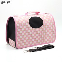 고양이 가방 핸드 펫 가방 외출 휴대용 대용량 강아지 가방 도매 통풍 크로스 접이식 투명 고양이 백팩, 격자무늬 가루, S