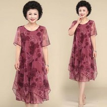 중장년 여성복/여름원피스/쉬폰 스커트/40대 50대/빅사이즈 엄마원피스