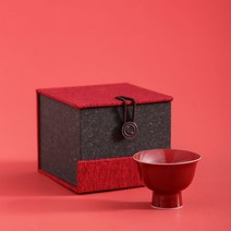 도자기 굽있는 레드 빨간 찻잔 은색 실버 술잔 바이주 선물 커플 결혼 다도 홍차 보이차 녹차, 단일사이즈, A 찻잔