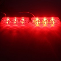 경찰 조명 3 Led 스트로브 조명 자동 플래시 스트로보 스코프 스트로브 라이트 자동차 및 오토바이용 비상 안전 경고등, 01 Red