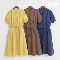 [디자이어로즈 핏] 여성 여름반팔 정장 린넨원피스 OP0232