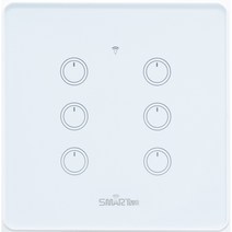 스마트빌 IOT 음성인식가능스마트스위치 6구 화이트, 1개